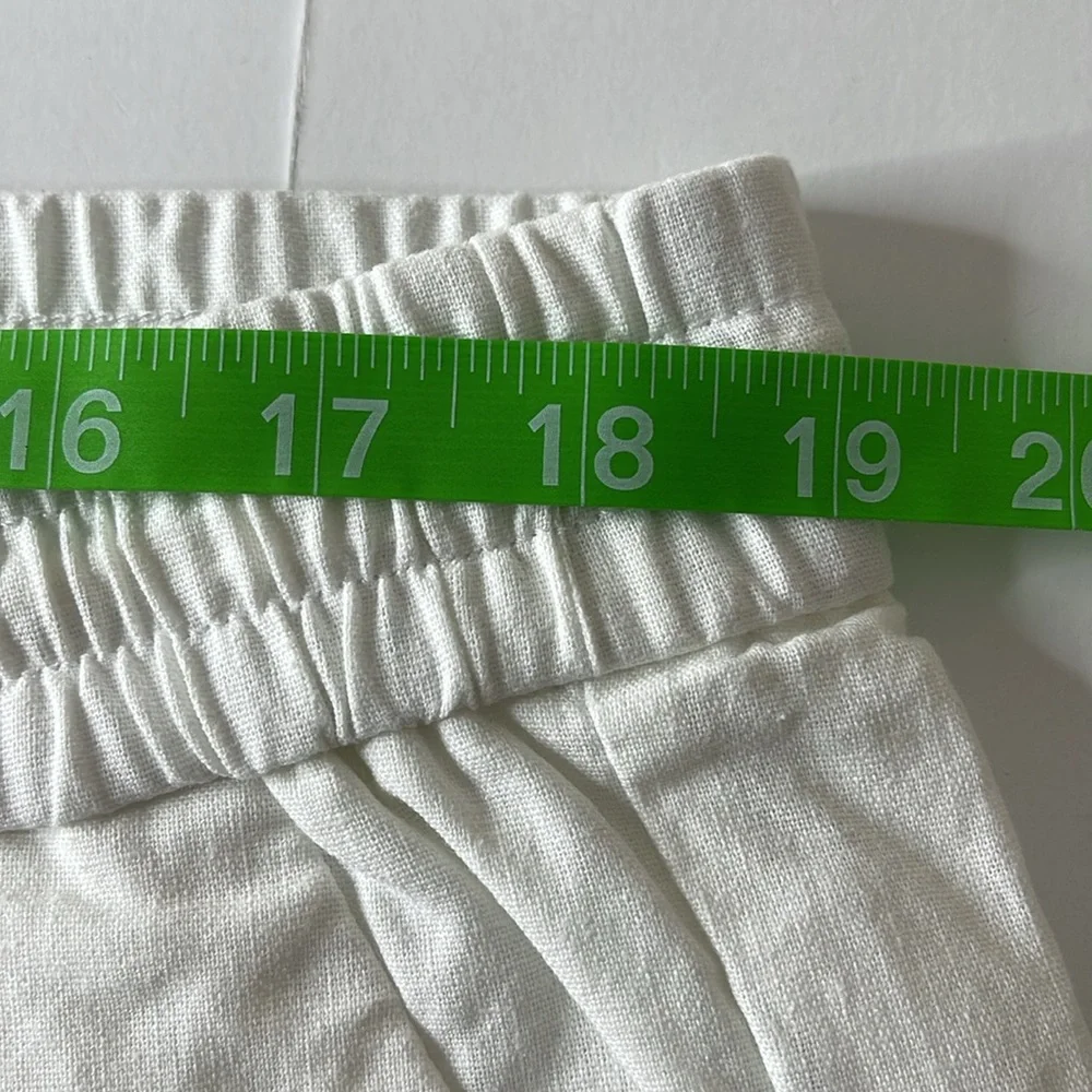 J Crew Linen Cotton Blend Drawstring Pants White 16